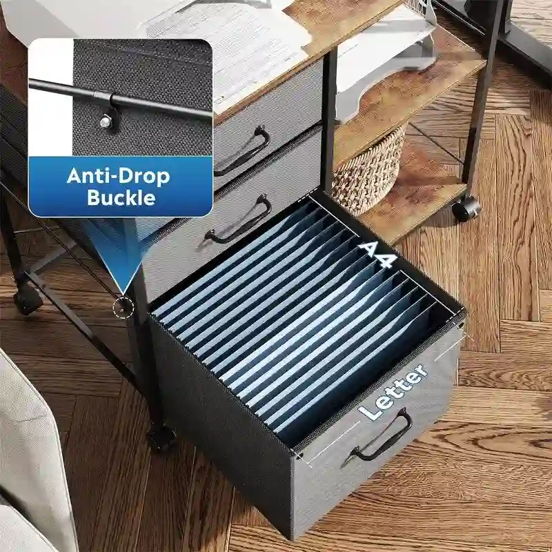 3 Drawer Mobile File Cabinet - 15.75 D x 29.53 W x 26.77 H