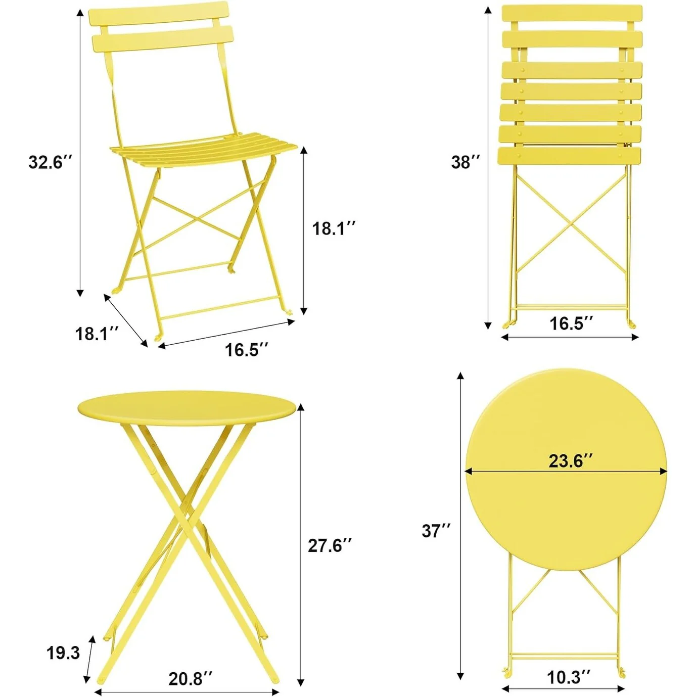 3 Pieces Patio Bistro Sets