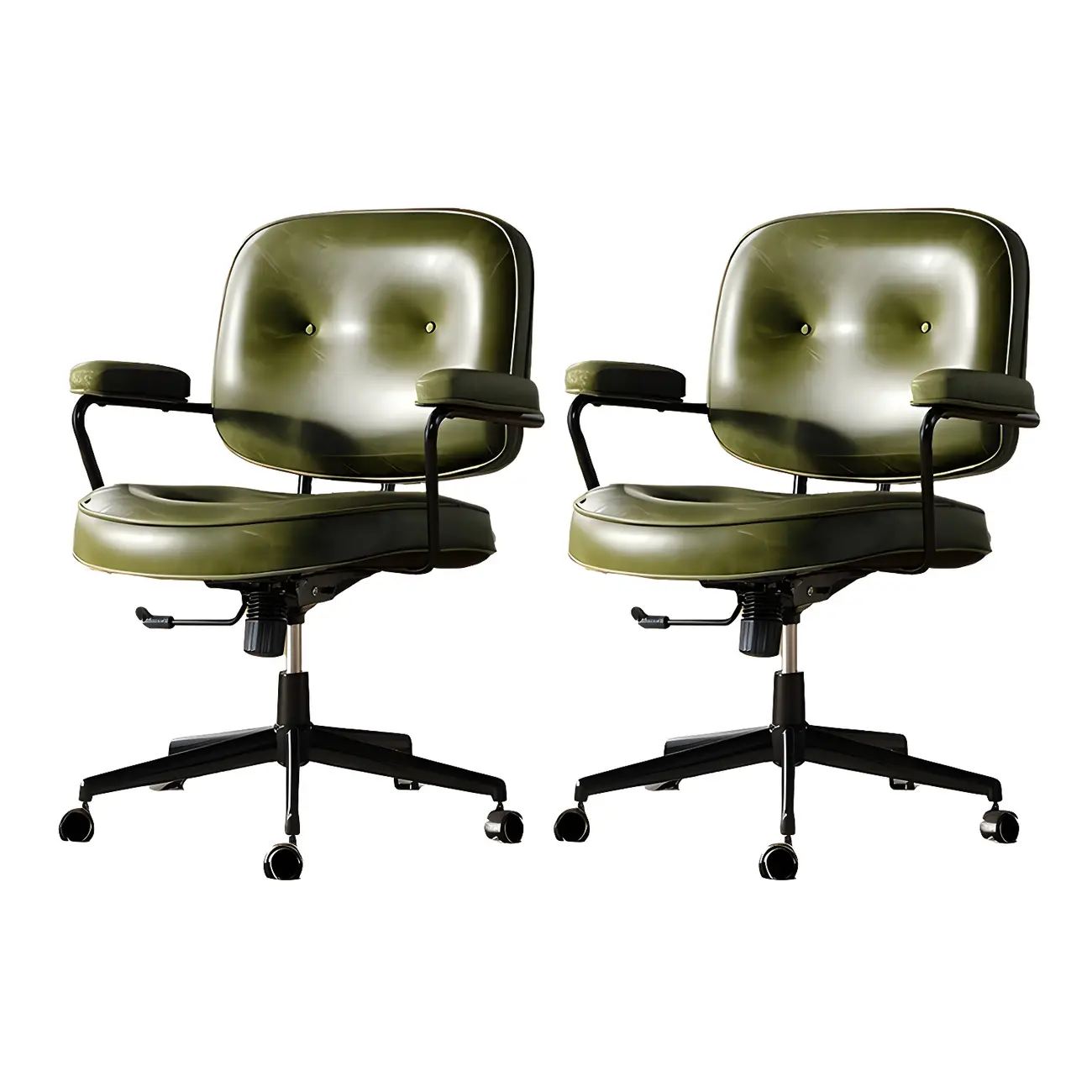 Industrial Leather Upholstered Height Adjustable Swivel Office Chair