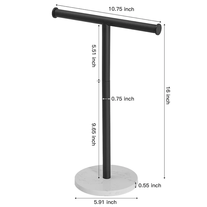 T-Shape Towel Rack With Natural Marble Base