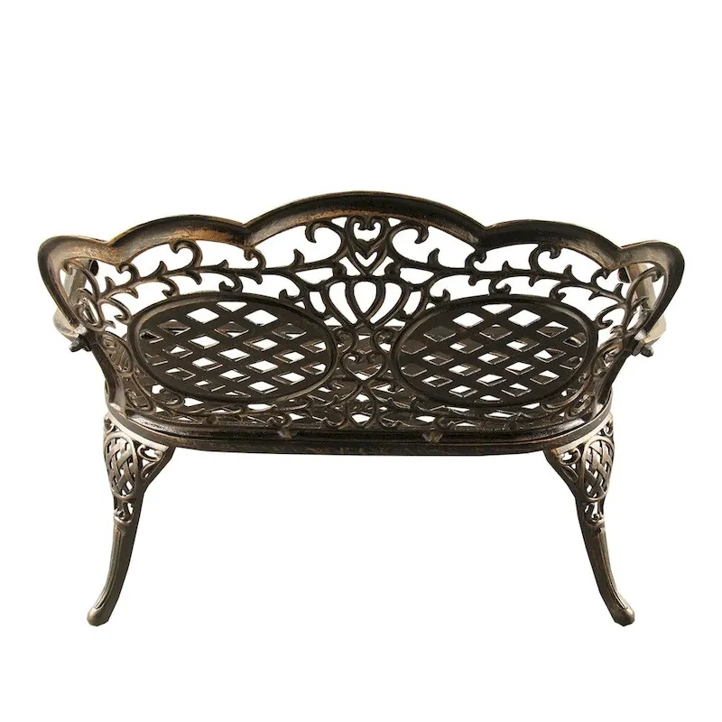 Ornate Traditional Outdoor Bronze Patio Garden Aluminum Loveseat