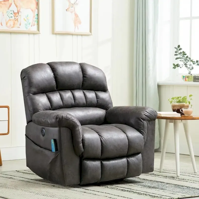 Ebello Microsuede Power Lift Recliner Sofa with Massage Chair