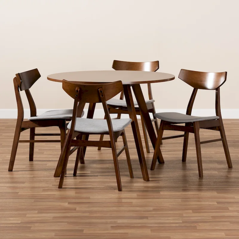 Timothy Mid-Century Modern Transitional 5-Piece Dining Set