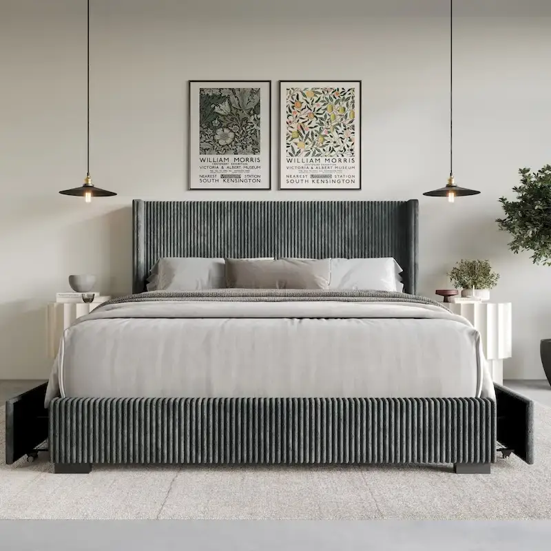 Rochester Full Upholstered Storage Platform Bed