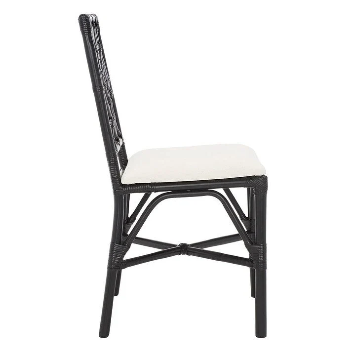 SAFAVIEH Maye Rattan Accent Chair with Cushion (Set of 2) - 18.5 W x 20.9 L x 35.8 H - 19Wx21Dx36H