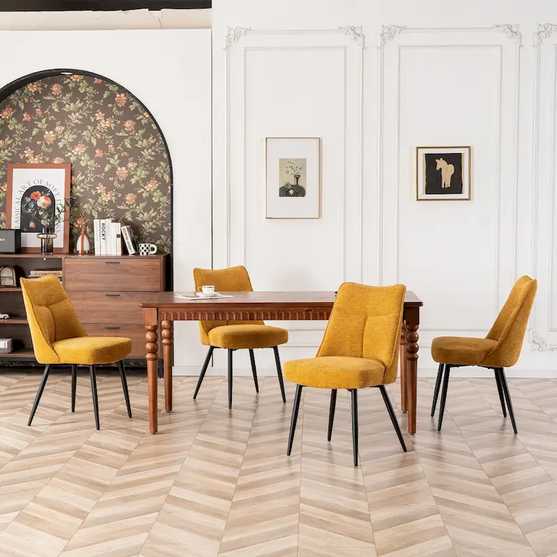 Modern Upholstered Fabric Kitchen & Dining Room Chairs Set of 2