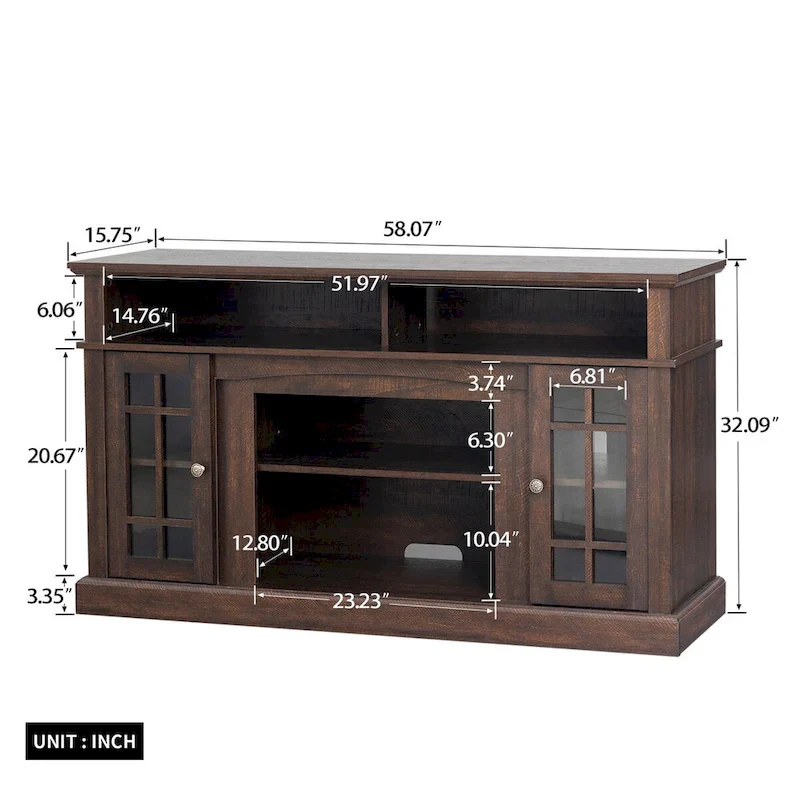 TVstand with electronicfireplace and remote control
