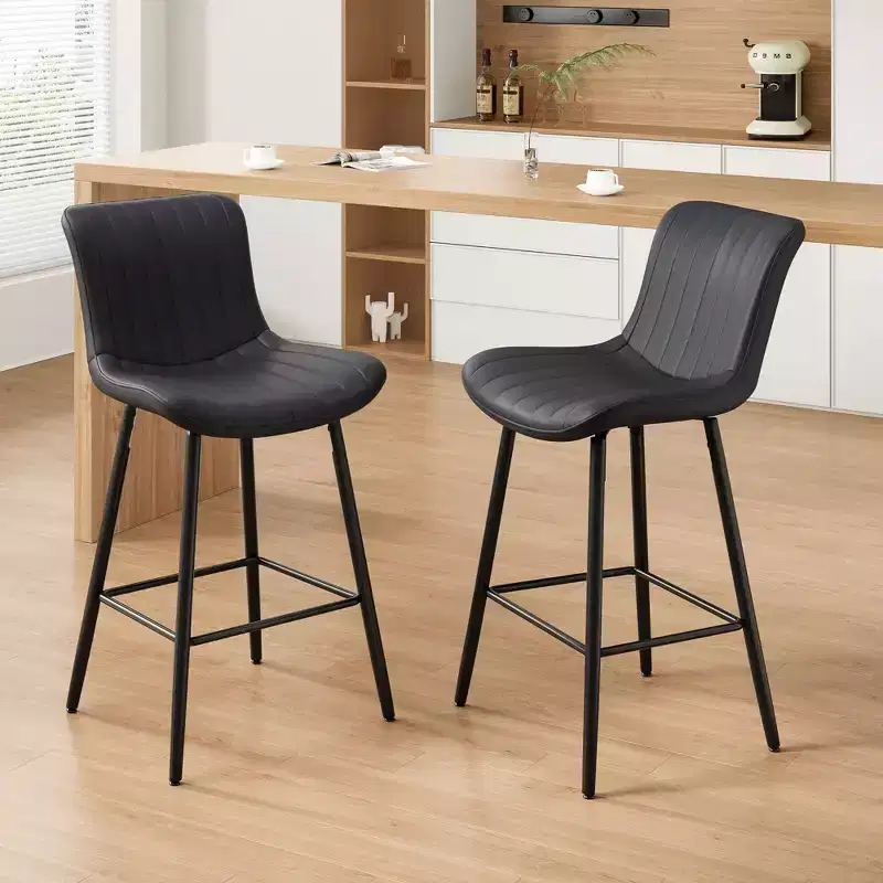 TUYOHW PU Leather Counter Height Bar Stools Set of 2,Swivel Bar Chairs with Ergonomic Seat,Dining Room Chairs for Kitchen Island,Office,Bar