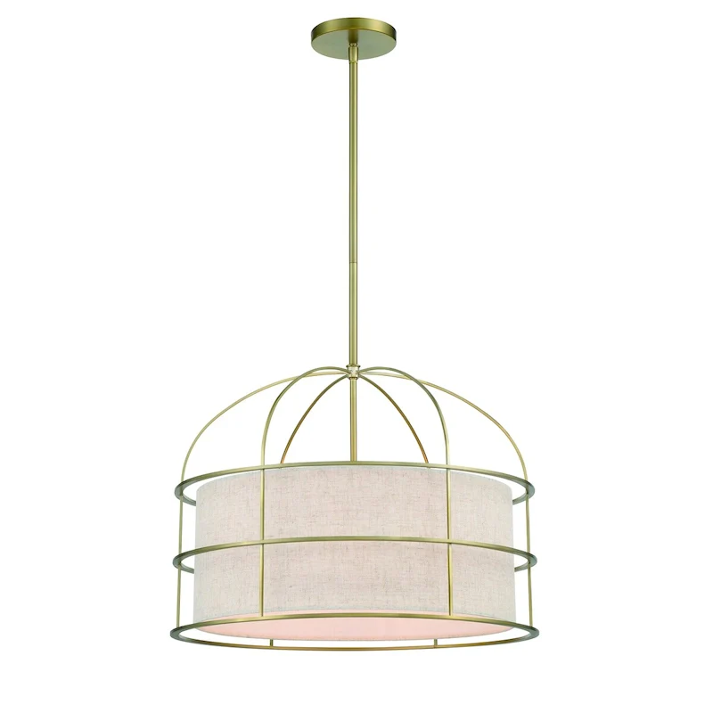 Lavery Gateway Park Coal With Oatmeal Linen 5 Light Pendant