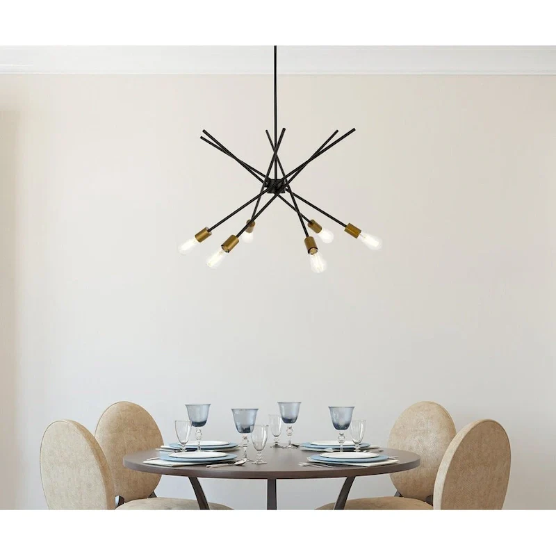 Axel 6 Light Pendant in black - 32 Inch