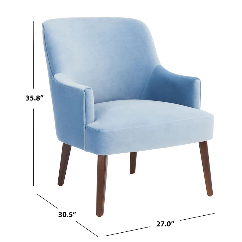 Walnut Velvet Accent Chair - Single Seater