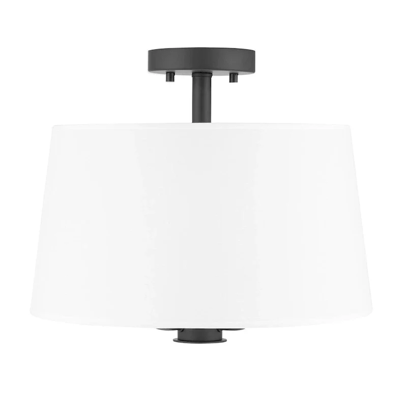 Prominence Home Billet Convertible Pendant/Semi-Flush with Fabric Shades