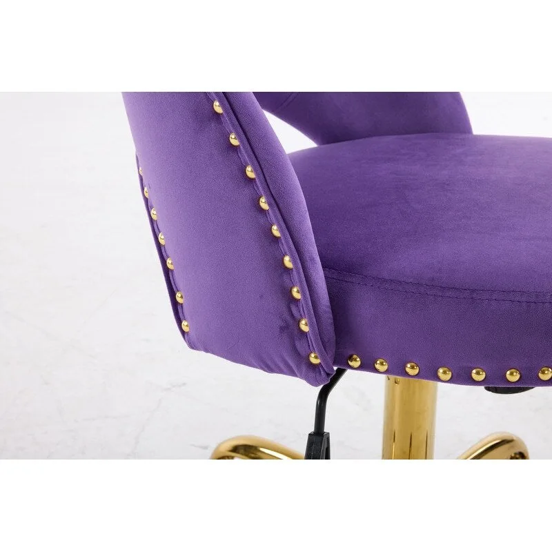 Office Chair Velvet Desk Chair Swivel Armchair Cute Modern Fabric Home Office Desk Chairs with Wheels