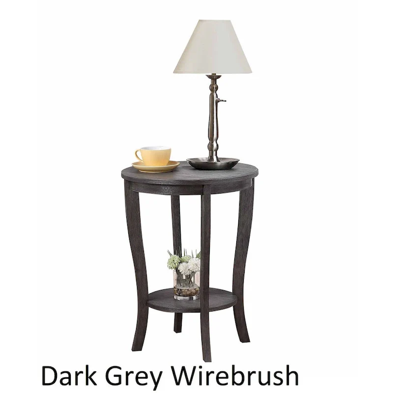 Round End Table with Shelf