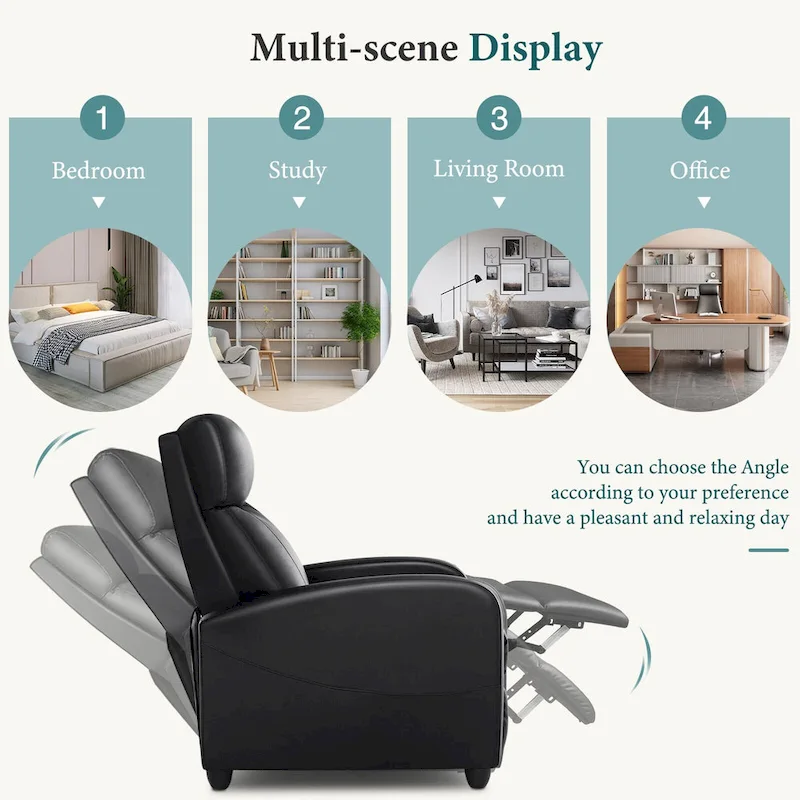 Massage Recliner Push Back Reclining Chair Home Theater Recliner Armchair