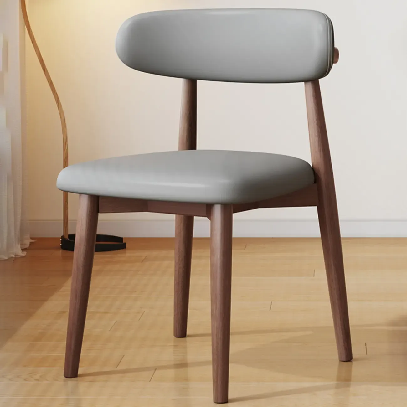 Mid-Century Modern Wooden Dining Chair Set of 2