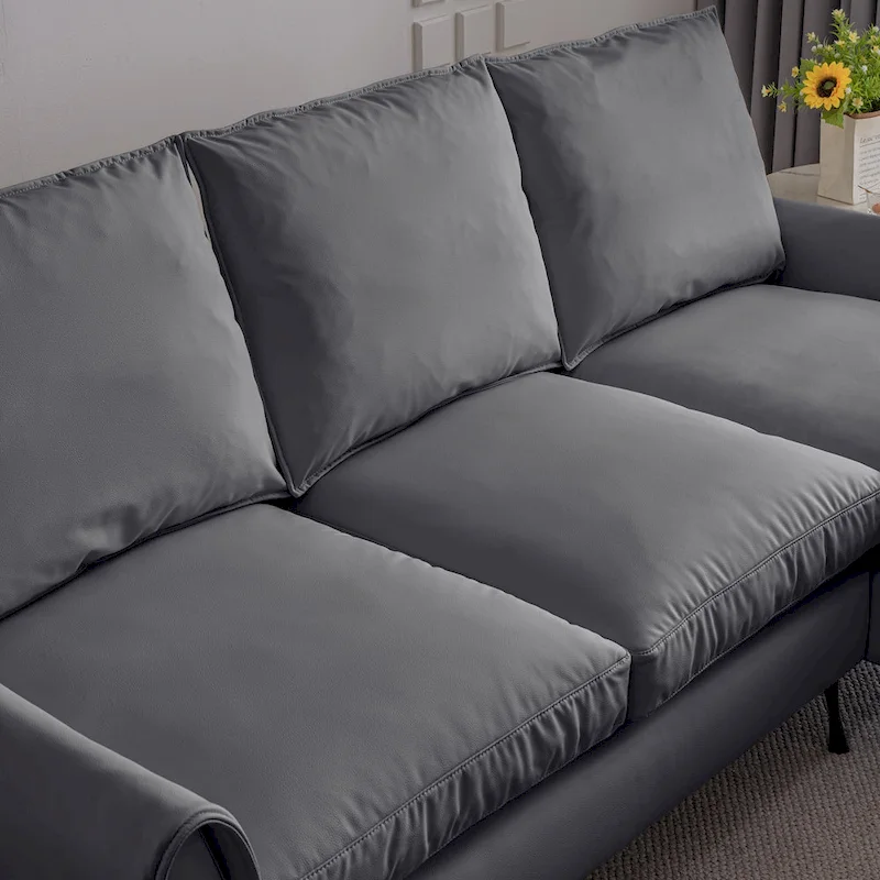 Modern L-Shaped Sofa Couch With Reversible Chaise Lounge