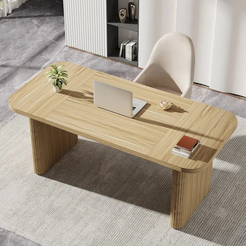 62.99 W Modern Executive Desk Simple Computer Desk with Engineered Wood Top and Legs