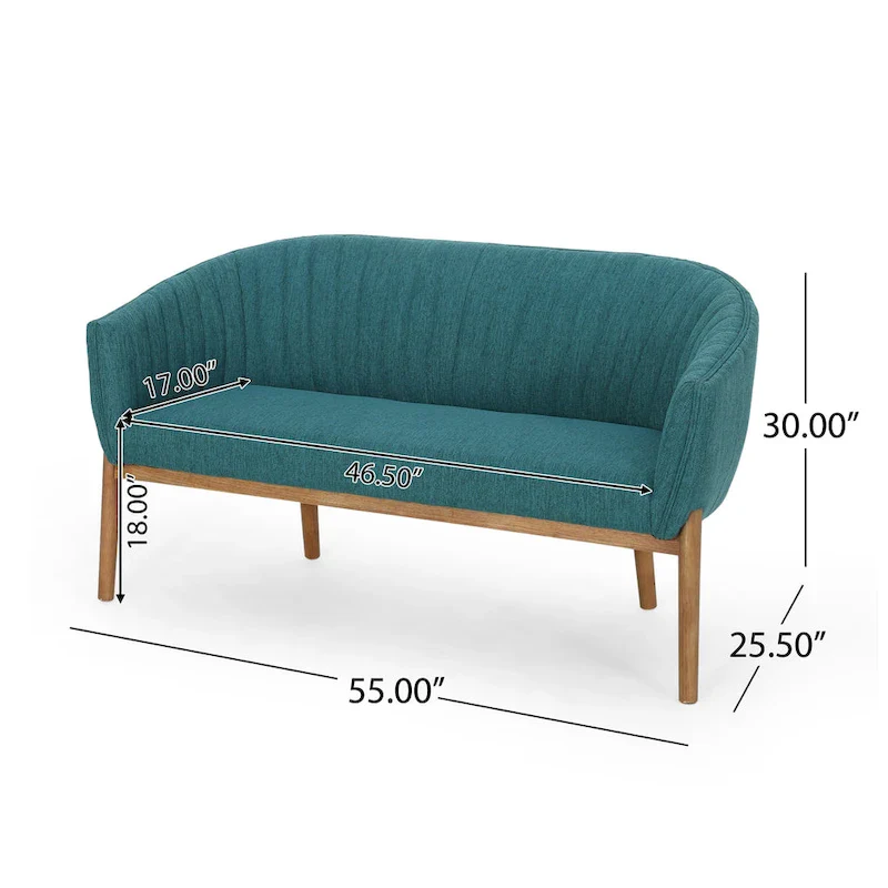 Galena Mid-century Modern Glam Loveseat by Christopher Knight Home