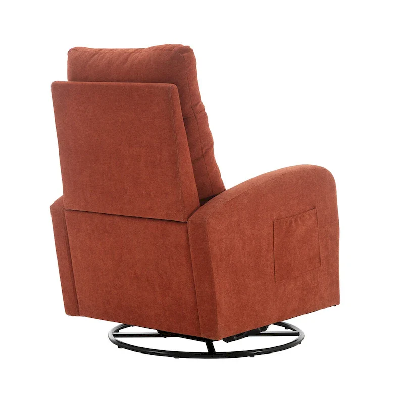 Upholstered Swivel Glider Rocking Chair with 360° Rotation