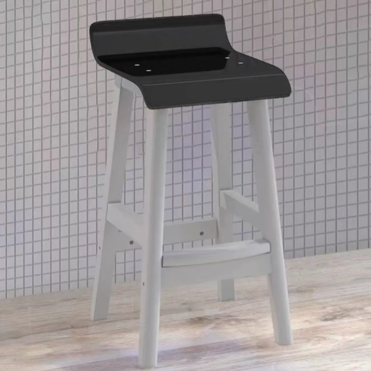 Acrylic Saddle Counter Height Wooden Bar Stools
