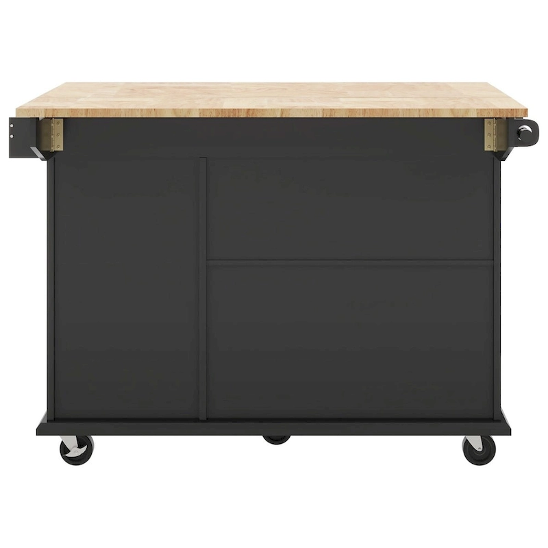 Merax 53.9 Width Rolling Kitchen Cart on Wheels with Drop Leaf