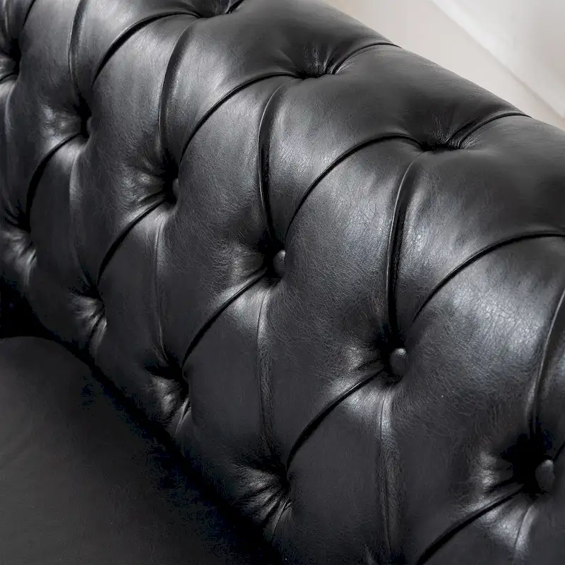 L-Shaped Sectional Sofa with PU Leather Upholstery