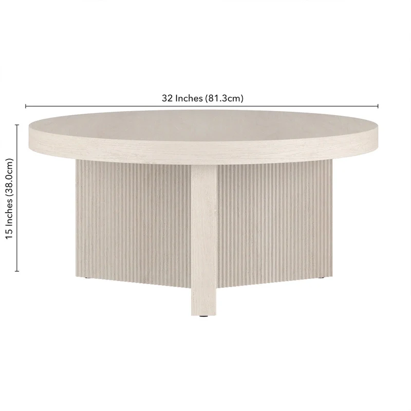 Holm 32  Wide Round Coffee Table - 32  Wide