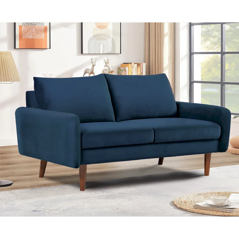 58W Tapered Legs Velvet Loveseat