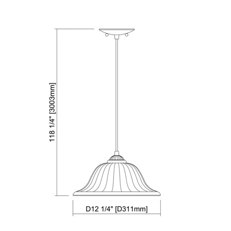 1 Light Pendant in Satin Nickel with Etched Glass