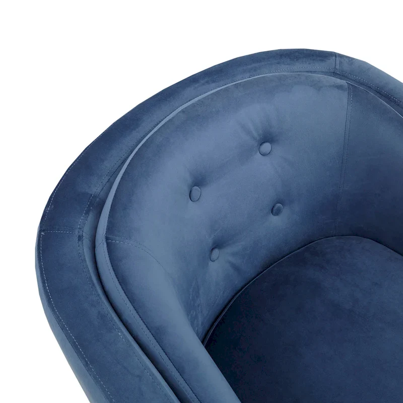 Blue Upholstered Tufted Mid-Century Accent Chair