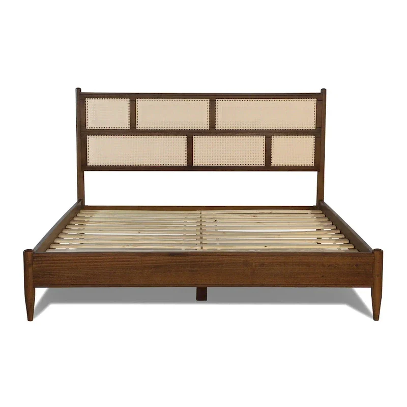 Grain Wood Furniture Mid Century Cane Bed