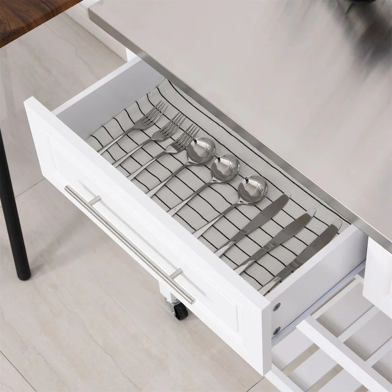 Kitchen Island with Stainless Steel Top