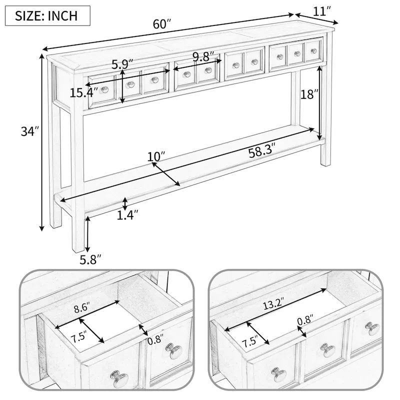 Rustic Entryway Console Table