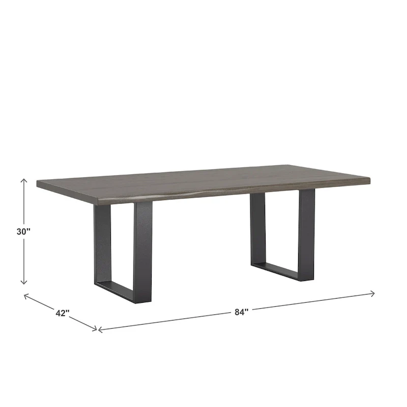 Ditmars Dark Brown Finish 84 Live Edge Dining Table by iNSPIRE Q Modern