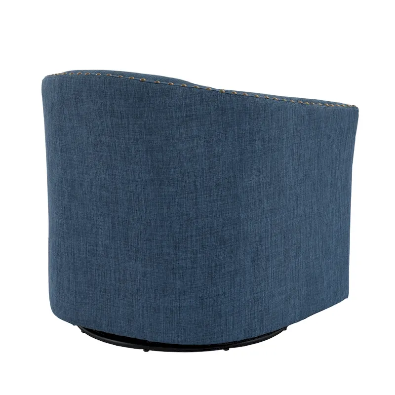 Upholstered Swivel Accent Chairs with Nailhead Trim, Set of 2