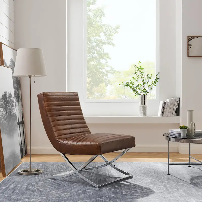 Art Leon Retro Armless Leather Chair