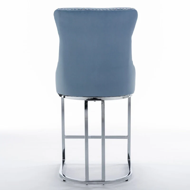 Modern Velvet Barstools 26 Counter Height Kitchen Island Chairs,Set of 2