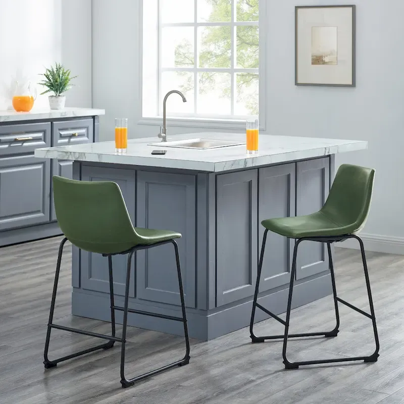 Middlebrook Prusiner 26-inch Faux Leather Counter Stool (Set of 2)