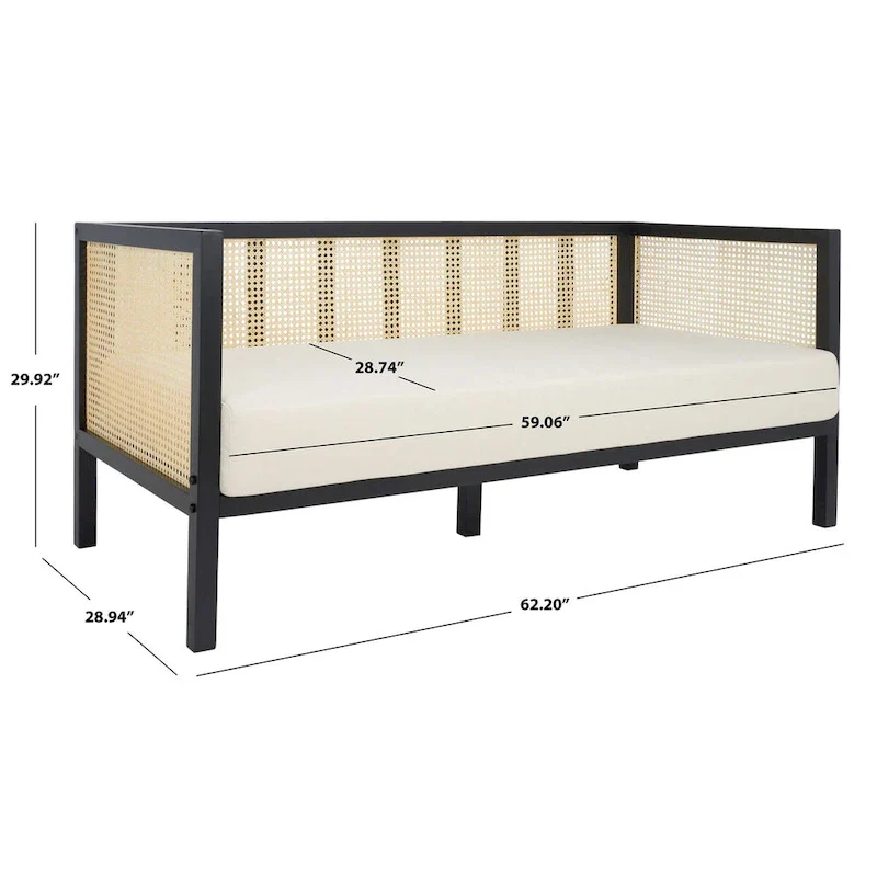 SAFAVIEH Mandie Rattan Sofa - 29  W x 62  D x 30  H - 29Wx62Dx29H