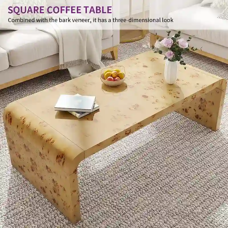 Moasis 45 Arched Burl Leather Coffee Table