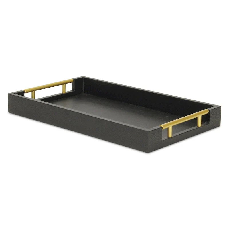 Lusan Faux Shagreen Tray with Handles