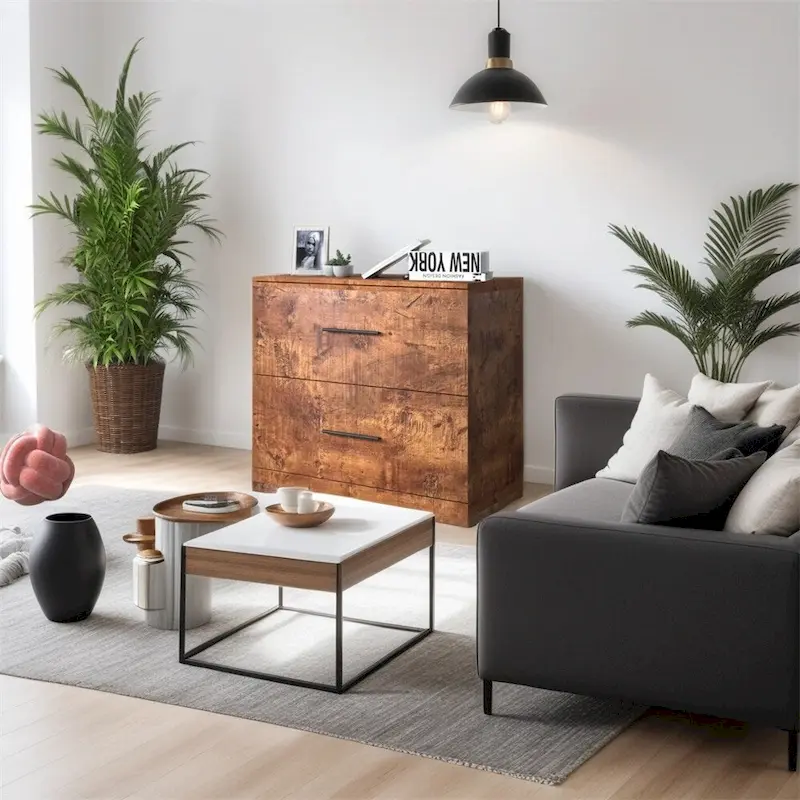 2-Drawer Storage Filing Cabinet