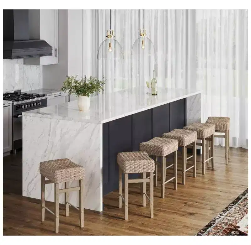 Nathan James Set of 6 Harvey Seagrass Counter Height Barstools