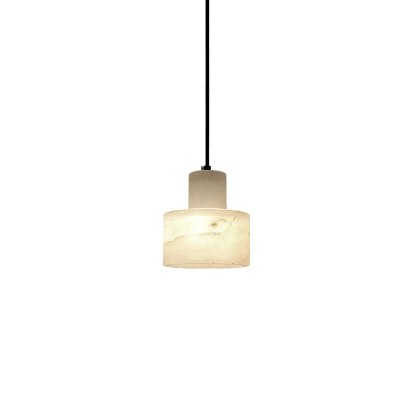 Modern Cylinder White Stone Hanging Pendant Light