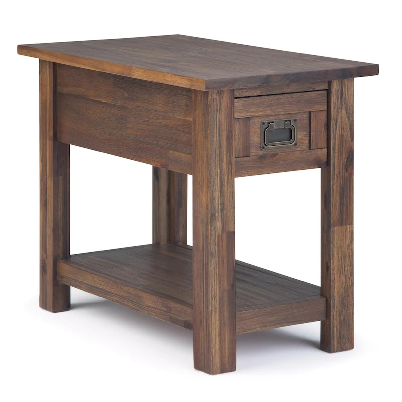 WYNDENHALL Garret SOLID ACACIA WOOD 14 inch Wide Rectangle Rustic Narrow Side Table - 14  W x 24  D x 20  H
