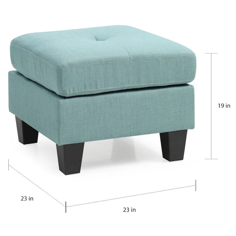 Twill Tufted Ottoman
