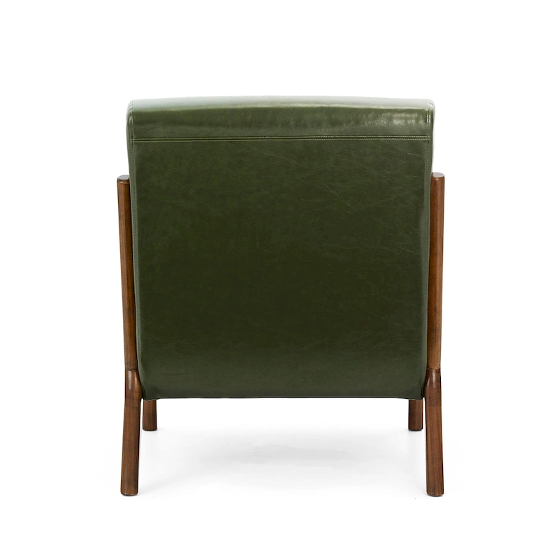 Glitzhome Set of 2 30.75 H Mid-Century Modern PU Leather Accent Chairs with Cushion - 25.75 W x 33.75 D x 30.75 H