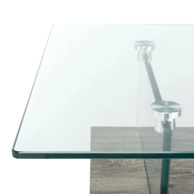Modern Glass Coffee Table - 43.3 x 23.6 x 16.5