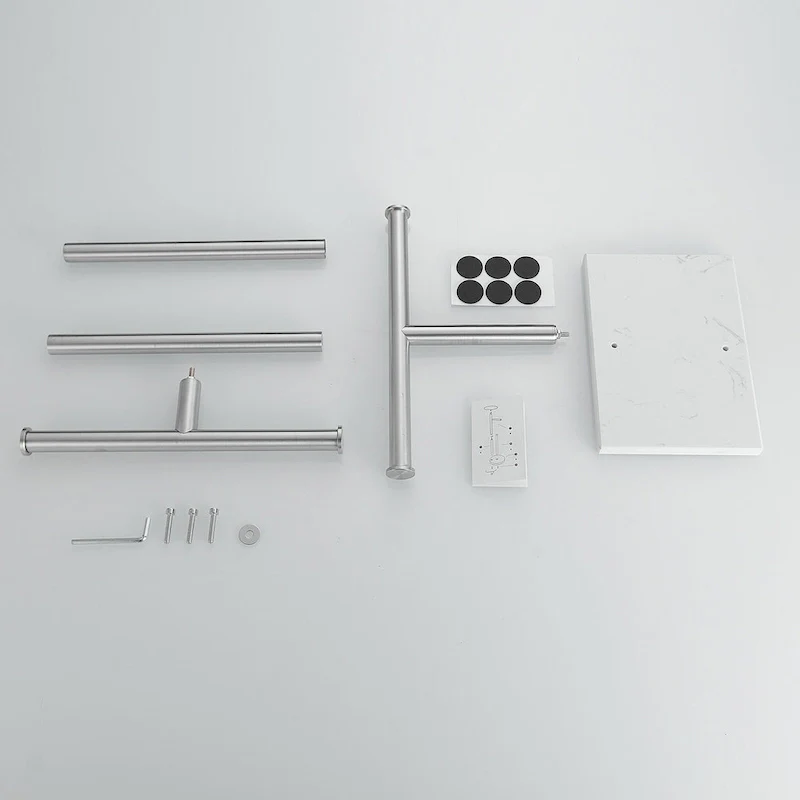 2-Tier Towel Rack Countertop Free Standing with Natural Marble Base